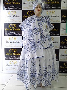 Baiana Rechilieu  Azul e Prata   6 peças