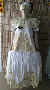 Baiana Rechilieu Amarelo e fio Dourado6 peças