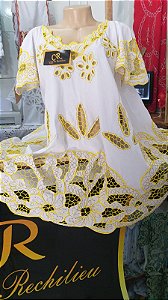 Bata Rechilieu Amarelo  e fio dourado