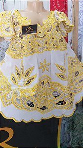 Bata Rechilieu Amarelo  e fio dourado