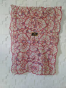 Pano da costa Rechilieu Vermelho e fio dourado