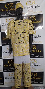 Conjunto Masculino Rechilieu Amarelo e fio dourado 3 peças