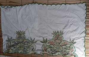 Pano da costa verde com fio dourado