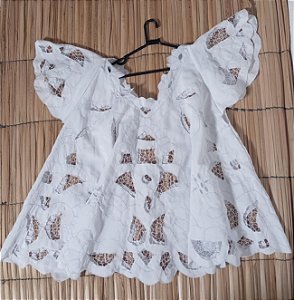 Bata bordado bordado branco