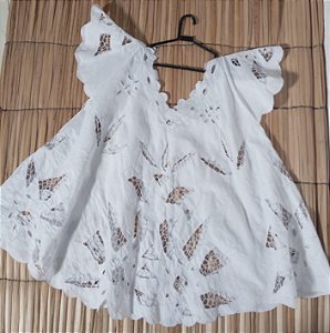 Bata bordado bordado branco