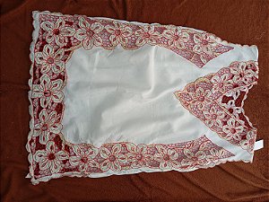 Vestido bordado vermelho com fio dourado  peça unica