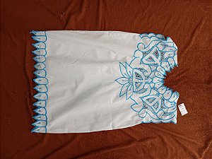 Vestido bordado azul peça unica