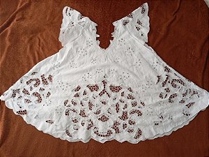 bata bordado branco peça unica