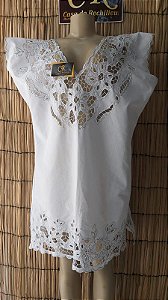 Vestido bordado branco peça unica
