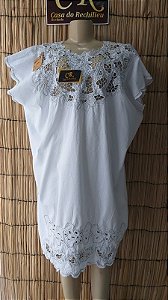 Vestido bordado branco peça unica