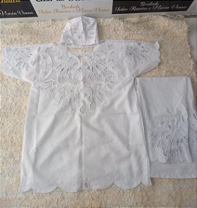 Conjunto Masculino bordado branco  3 peças