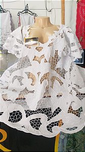 bata bordado branco peça unica