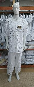 Conjunto Masculino Rechilieu  bordado branco