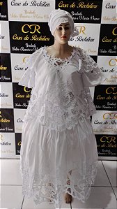Baiana bordado branco 6peças