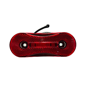 Lanterna Lateral Sidelight 24V Vermelha com 0,30m e Base Preta – 2221900