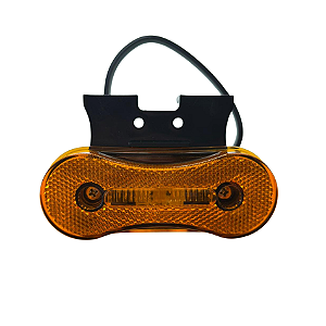 Lanterna Lateral Sidelight DL 24V Âmbar com 0,30m, Suporte e Base Preta – 2235000