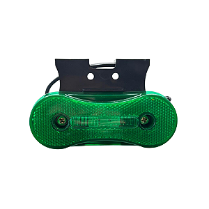 Lanterna Lateral Sidelight 24V Verde com 0,30m, Suporte e Base Preta - 2235200
