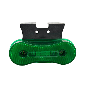 Lanterna Lateral Sidelight 24V Verde com Conector e Suporte Base Preta – 2235700
