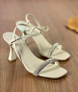 Sandália strass salto taça