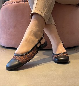 Sapatilha Slingback + tela