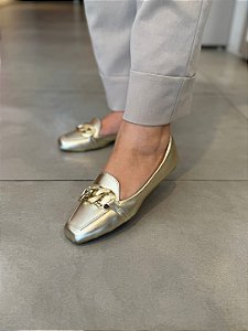 Mocassim quadrado fivela