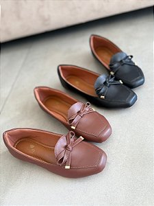 Mocassim quadrado laço