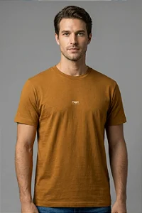 CAMISETA ALGODÃO LOGO MAGUN CARAMELO