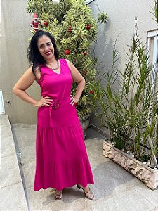 Vestido Pink com cinto