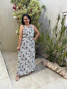 Vestido Estampado Preto
