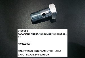PARAFUSO ROSCA 16,52 / LISO 16,50 / 38,40  - PT