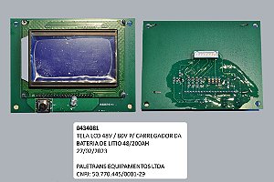 TELA LCD 48V / 80V P/ CARREGADOR DA BATERIA DE LITIO 48/200A