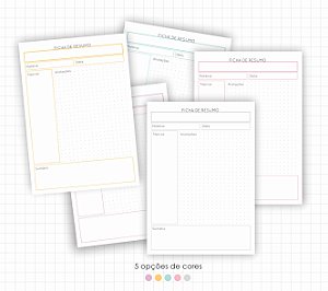 Bloco de Fichas de resumo A5