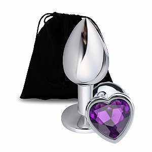 PLUG ANAL CÔNICO COM CRISTAL FORMATO COO M ROSA/ROXO SEXY IMPORT