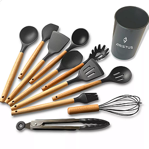 Kit Completo Utensílios de Cozinha em Silicone Aristus Elegância e Praticidade