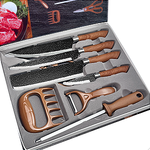 Kit de Churrasco 8 Peças Elegância e Qualidade na Cozinha