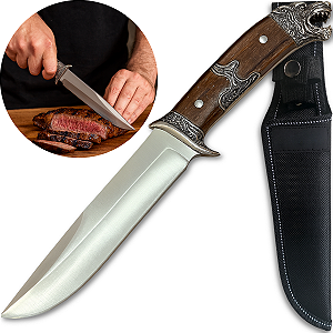 Faca Alfa Profissional Artesanal Churrasco Super Afiada C/ Bainha