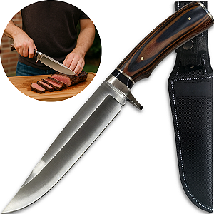 Faca Timber Profissional Artesanal Churrasco Super Afiada C/ Bainha