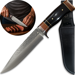 Faca Iron Profissional Artesanal Churrasco Super Afiada C/ Bainha