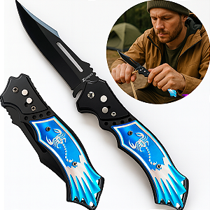 Canivete Tático Automático Escorpião Aço Esportivo E Camping