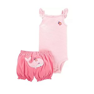 Conjunto Carter's - Body, e short- Baleia