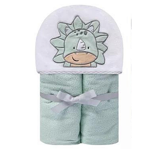 Toalha de Banho Felpuda com Capuz- Dinossauro- Papi- 90cm x 70cm