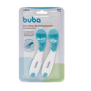 Kit Colher de Silicone Termossensível Buba- Azul