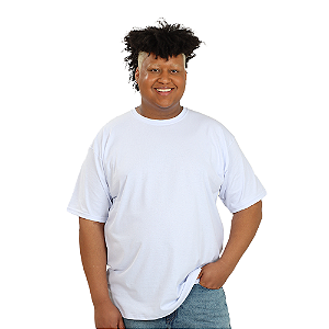 CAMISETA PLUS SIZE AZUL BRANCA