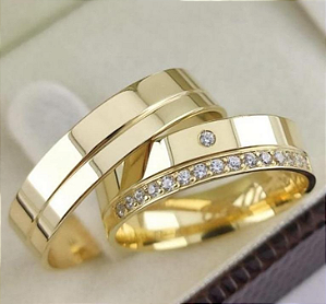 PAR DE ALIANÇAS AMAZONAS 5MM - OURO 10K