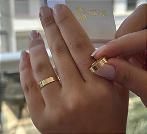 PAR DE ALIANÇAS ATENAS 4MM - OURO 10K