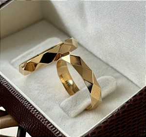 PAR DE ALIANÇAS CELESTE 5MM - OURO 10K