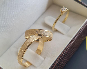 PAR DE ALIANÇAS DINAMARCA 4MM - OURO 10K