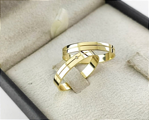 PAR DE ALIANÇAS FRANÇA 4MM - OURO 10K