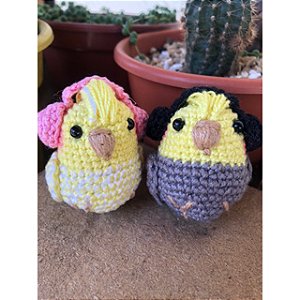Calopsita Amigurumi de fone de ouvido