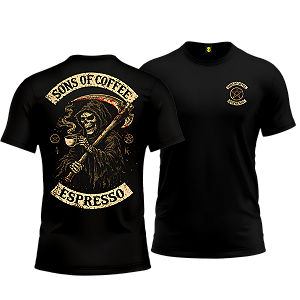 Camiseta Moto Sons Of Coffee Espresso Motor MC Mamba Motors